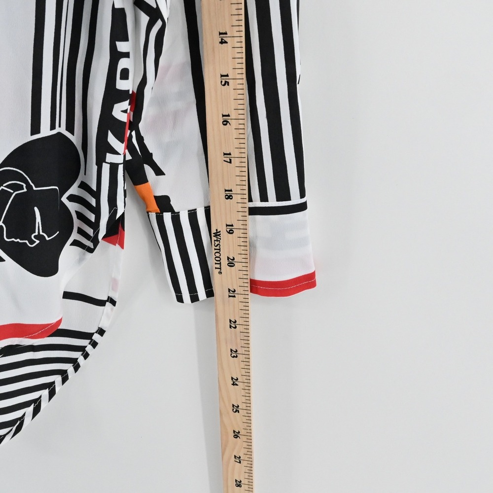 Karl Lagerfeld Paris Button Down Shirt Womens Size XS Pop Art Graphic Maximalist - Picture 5 of 9